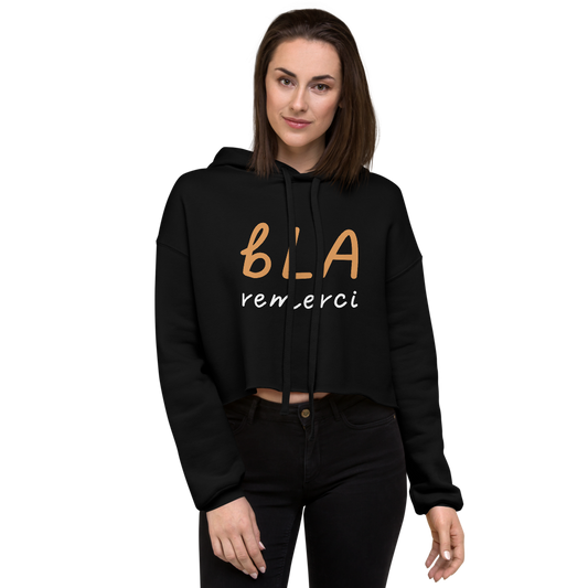 bLA Crop Hoodie 01 (Available in Black, Military Green, Storm, Peach)